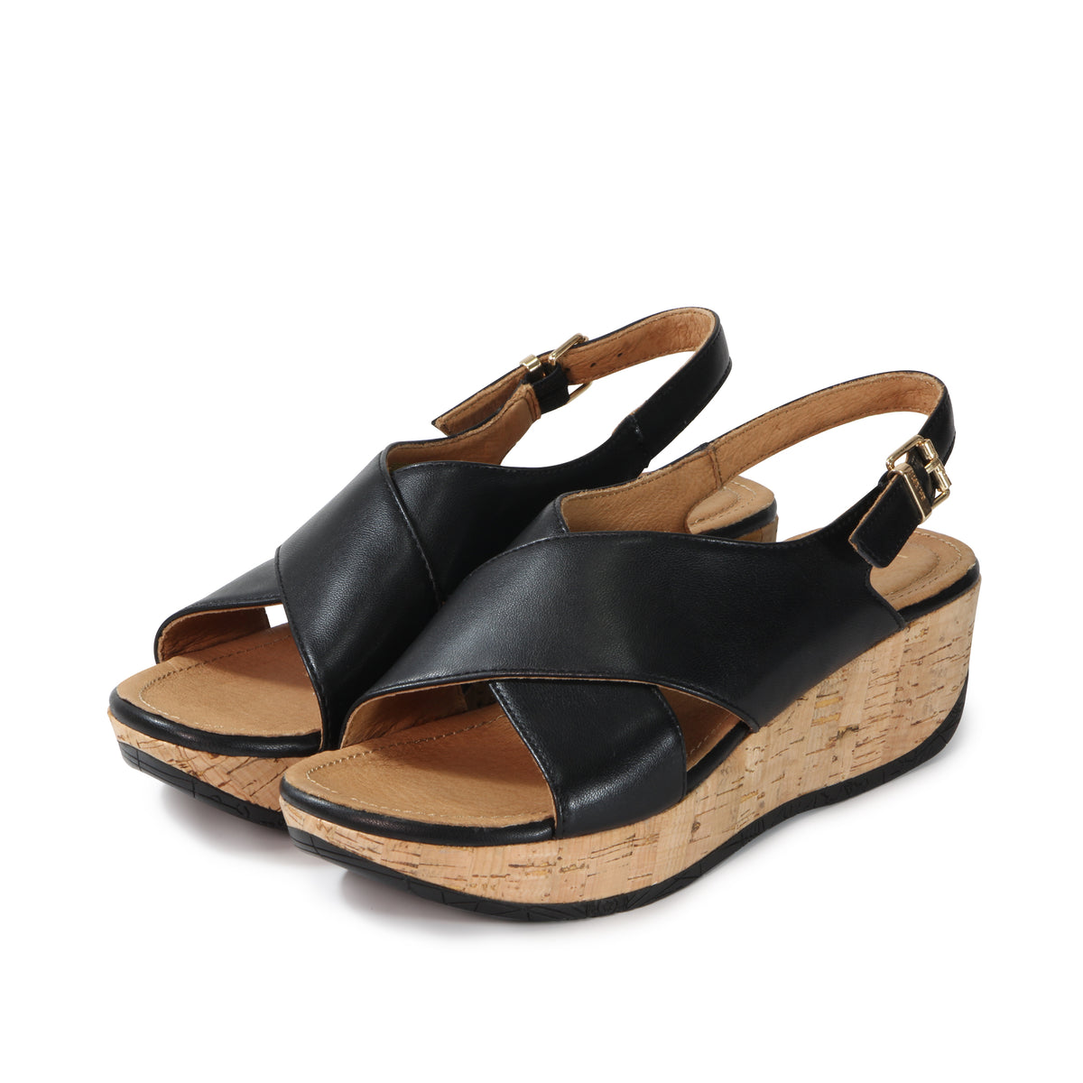 NEW Bussola Women EU 40 Massa Doeskin Nude Crisscross Strap outlet Wood Wedge Sandal